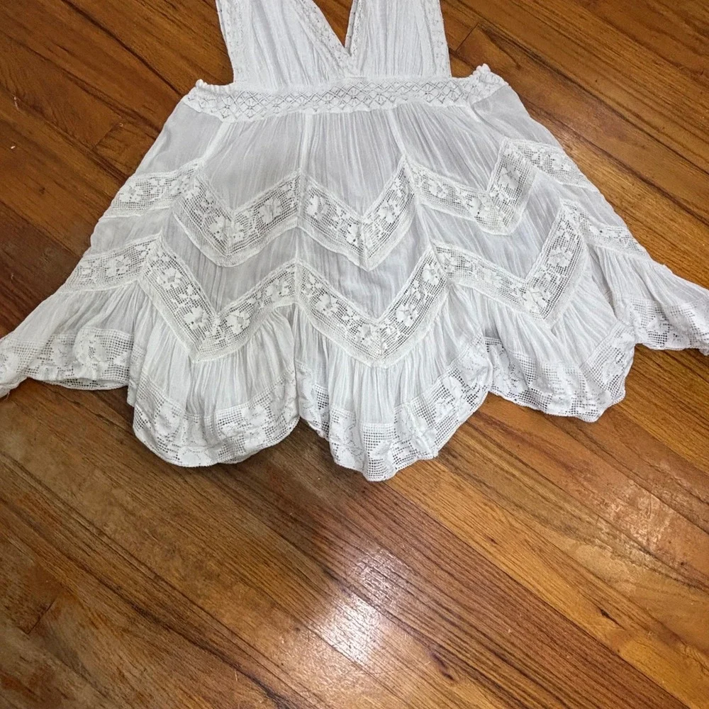 Free People Intimately Tunic Boho Lace Gauze Beach Cottagecore White Womens SP - Picture 3 of 11